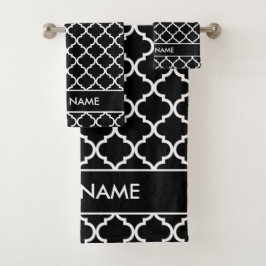 Personalisiertes Vierblattmuster Badhandtuch Set