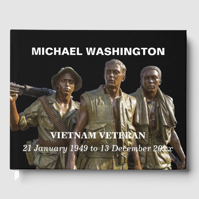 Personalisiertes Vietnam Memorial Statue Gästebuch (Vorderseite)