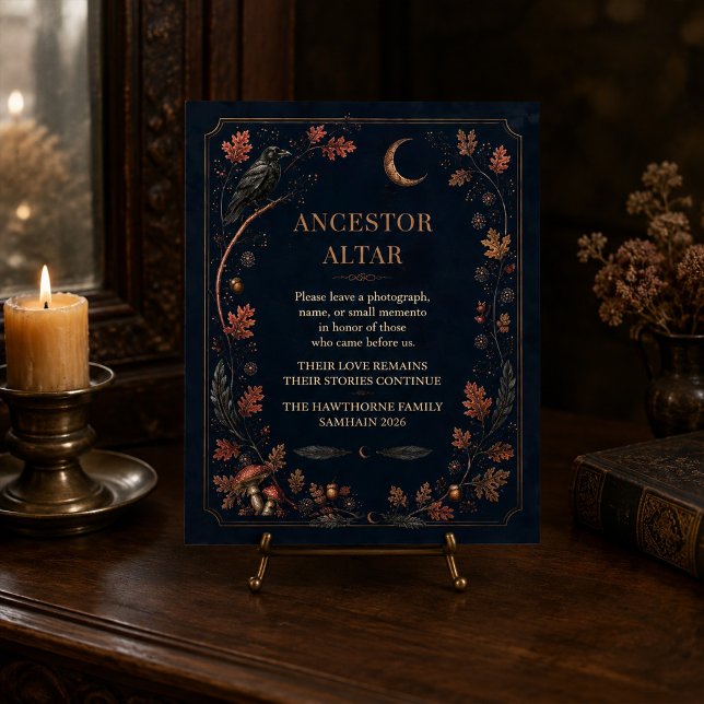Personalisiertes viktorianisches Samhain-Ahnengede Poster (Personalized Victorian Samhain Ancestor Altar Sign)