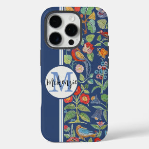 Personalisiertes Vintag besticktes Muster iPhone 16 Pro Hülle