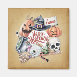 Personalisiertes Vintag Happy Halloween | Magnet
