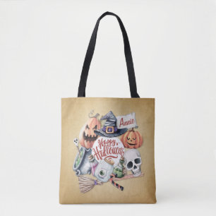Personalisiertes Vintag Happy Halloween Tragetas