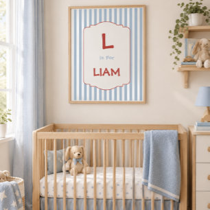 Personalisiertes vintage Alphabet-Kinderzimmer, be Poster