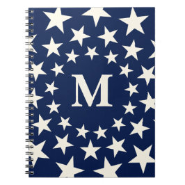 Personalisiertes Vintage-Americana-Sterne-Monogram Notizblock