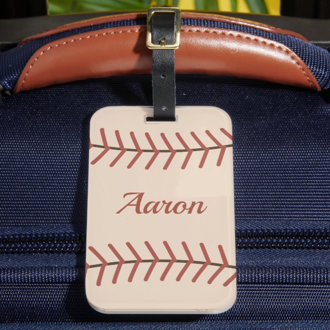 Personalisiertes Vintage-Baseball-Gepäckanhänger Gepäckanhänger (Vorderseite Insitu 2)