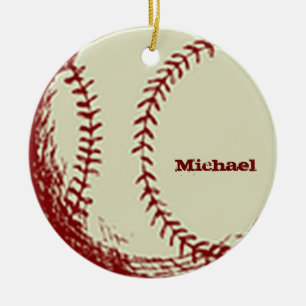 Personalisiertes Vintage-Baseball-Ornament Keramik Ornament