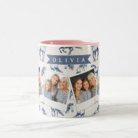 Personalisiertes Vintage Blaues Pferd Klassisches