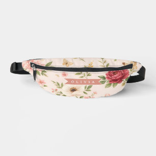 Personalisiertes Vintage-Blumen-Romantisches Namen Bauchtasche