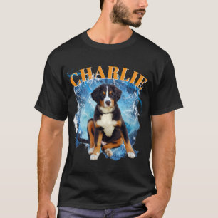 Personalisiertes Vintage-Bootleg-Haustierporträt & T-Shirt