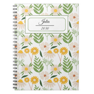 Personalisiertes Vintage-Botanik-Blumenmuster Notizblock