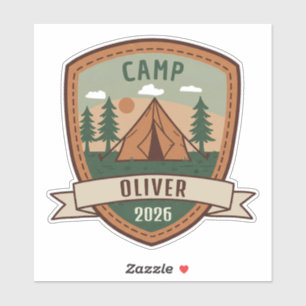 Personalisiertes Vintage-Camping-Abzeichen Aufkleber