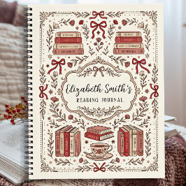 Personalisiertes Vintage-Coquette-Lesetagebuch Notizbuch