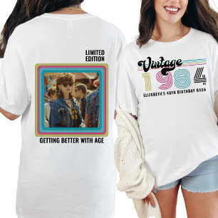 Personalisiertes Vintage-Foto Geburtstag Cool für T-Shirt