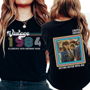 Personalisiertes Vintage-Foto zum Geburtstag für j T-Shirt