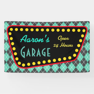 Personalisiertes Vintage-Garagen-Schild-Banner Banner