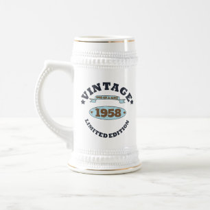 Personalisiertes Vintage-Geschenk zum 65. Geburtst Bierglas