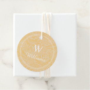 Personalisiertes Vintage-Gold-Larkspur-Blumenmuste Geschenkanhänger