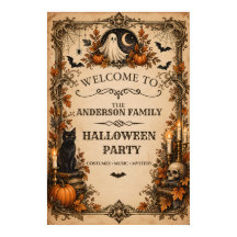Personalisiertes Vintage-Halloween-Party-Willkomme