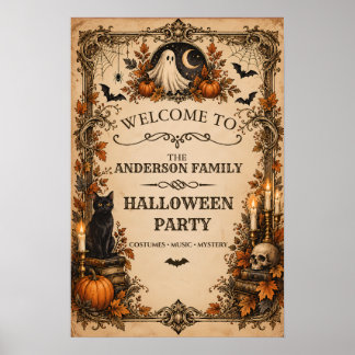 Personalisiertes Vintage-Halloween-Party-Willkomme Poster