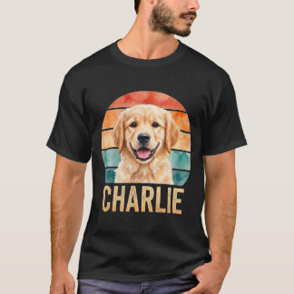 Personalisiertes Vintage-Hund Retro-Haustier-Foto T-Shirt