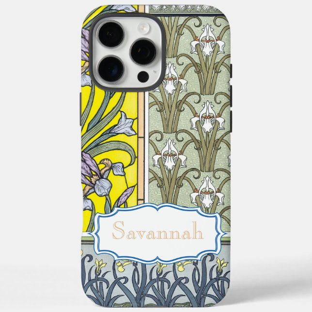 Personalisiertes Vintage-Iris-Muster Case-Mate iPhone Hülle (Rückseite)
