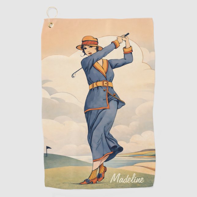 Personalisiertes Vintage Mode Golf Handtuch (Vorderseite)
