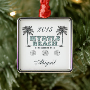 Personalisiertes Vintage Myrtle Beach SC Weihnacht Ornament Aus Metall