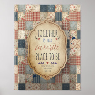 Personalisiertes Vintage-Patchwork-Familien-Erinne Poster
