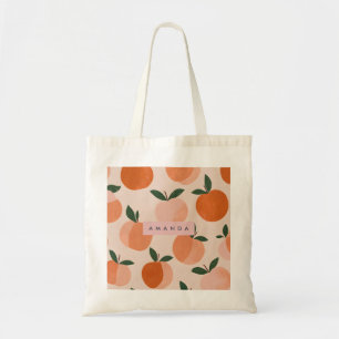 Personalisiertes Vintage-Pfirsichhain-Muster Tragetasche