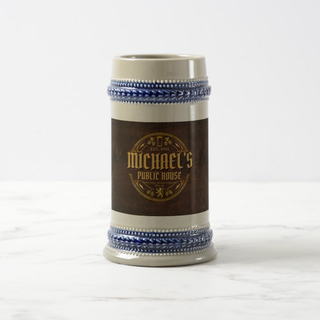 Personalisiertes Vintage-Pub-Schild aus rustikalem Bierglas (Mittel)