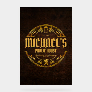 Personalisiertes Vintage-Pub-Schild, individuelles Acrylschild