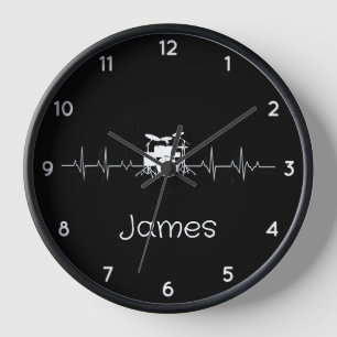 Personalisiertes Vintage-Schlagzeug-Set Musik Drum Uhr