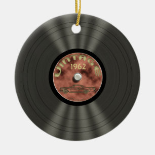 Personalisiertes Vintage-Vinyl-Schallplatten-Ornam Keramik Ornament