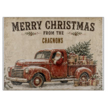 Personalisiertes Vintage-Weihnachts-Schneidbrett