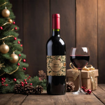 Personalisiertes Vintage-Weinlabel für Weihnachten