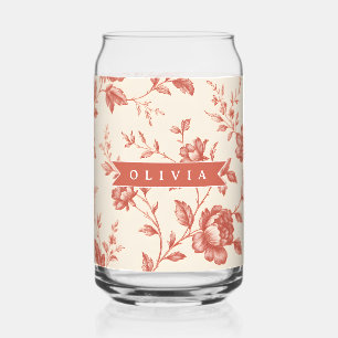 Personalisiertes vintage zartes florales Toile-Des Dosenglas