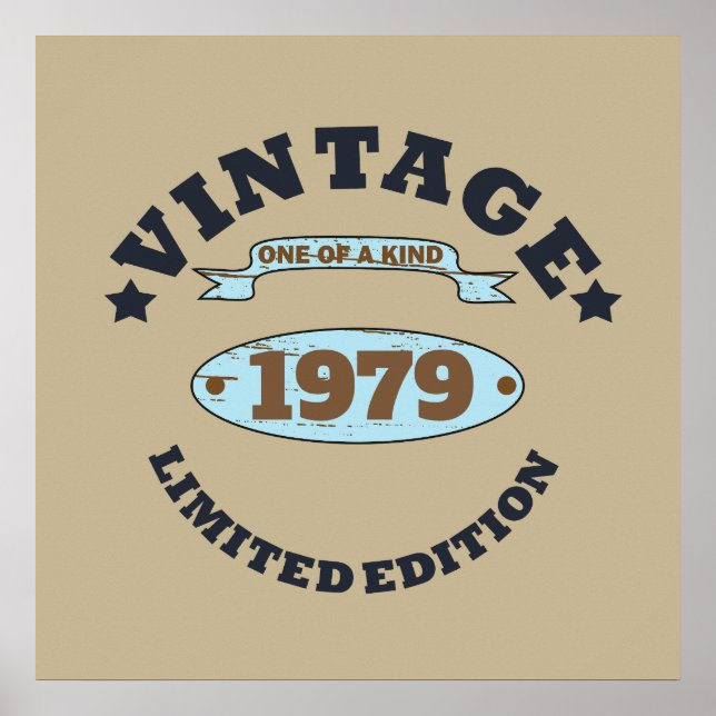 Personalisiertes Vintages 45. Geburtstagsgeschenk Poster (Vorne)