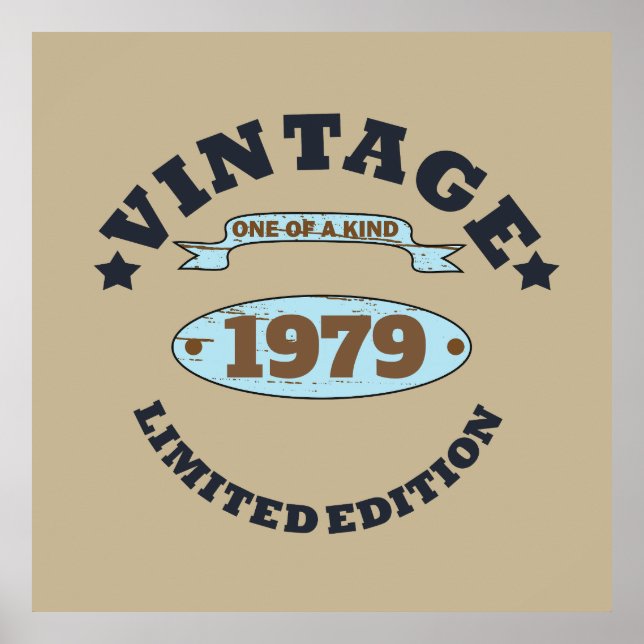 Personalisiertes Vintages 45. Geburtstagsgeschenk Poster (Vorne)