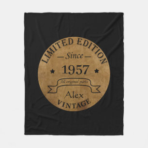 Personalisiertes Vintages 65. Geburtstagsgeschenk Fleecedecke