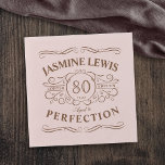 Personalisiertes Vintages Alter bis Perfektion Geb Serviette<br><div class="desc">Rosa und braun Spaß Vintag von der Vollkommenheit der Erwachsenen Geburtstagsnapkins,  ideal für alle Altersfeiern,  oder andere Anlässe. Passen Sie es mit Ihrem eigenen Namen und Text an.</div>