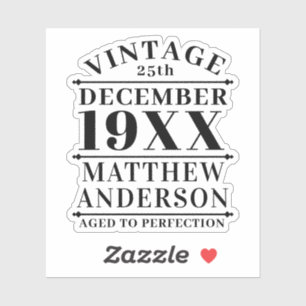 Personalisiertes Vintages Alter bis zur Perfektion Aufkleber