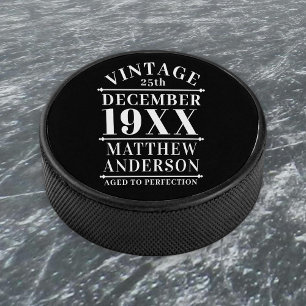 Personalisiertes Vintages Alter bis zur Perfektion Eishockey Puck
