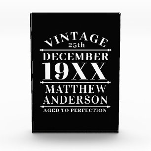 Personalisiertes Vintages Alter bis zur Perfektion Fotoblock
