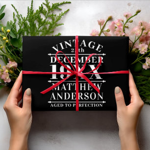 Personalisiertes Vintages Alter bis zur Perfektion Geschenkpapier Set