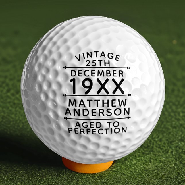 Personalisiertes Vintages Alter bis zur Perfektion Golfball (Von Creator hochgeladen)
