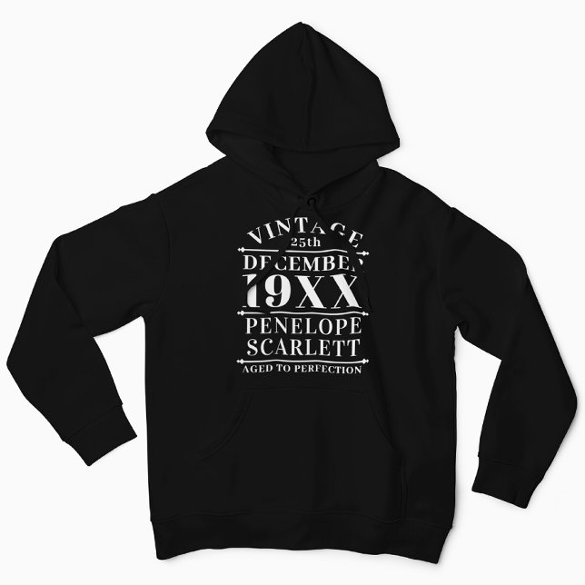 Personalisiertes Vintages Alter bis zur Perfektion Hoodie (Von Creator hochgeladen)