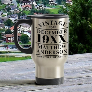 Personalisiertes Vintages Alter bis zur Perfektion Reisebecher