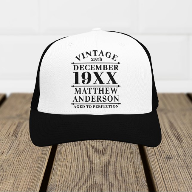 Personalisiertes Vintages Alter bis zur Perfektion Truckerkappe (Von Creator hochgeladen)