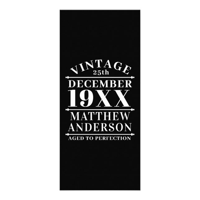 Personalisiertes Vintages Alter bis zur Perfektion Werbekarte (Vorne)