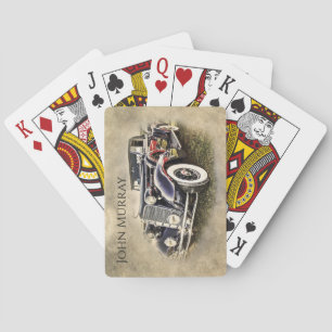 Personalisiertes Vintages Auto Spielkarten